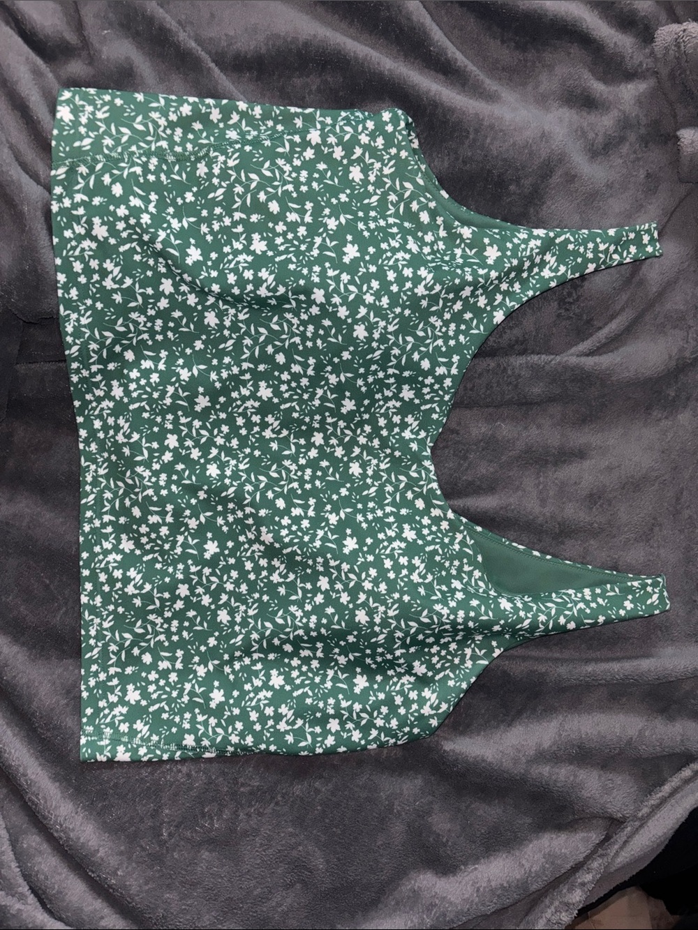 Old Navy Forest Green Floral Scoop-Back Sports Bra